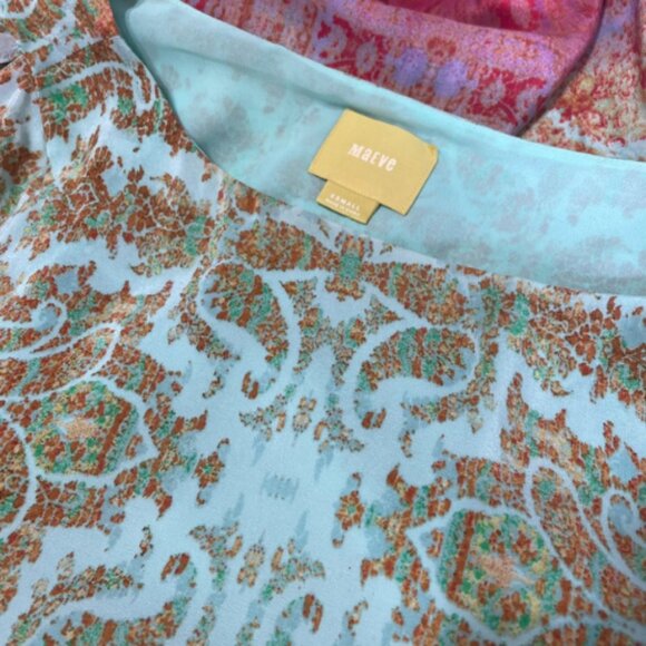 Maeve by Anthropologie Silk Shift Dress XS - Ombré Boho - Cutout Sleeves - EUC - Picture 6 of 7